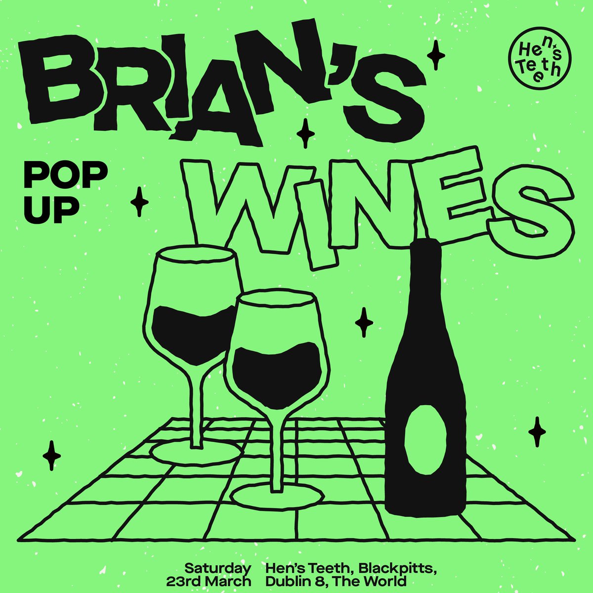 We’ve got Brian’s Wines up from Cork this Saturday serving some nice Catalonian sups alongside a one nite only menu from the kitchen. Then we’ve got @RoryBowens out back till late. Book a table for food & drinks or just come through for a dance x hensteethstore.com/pages/diner