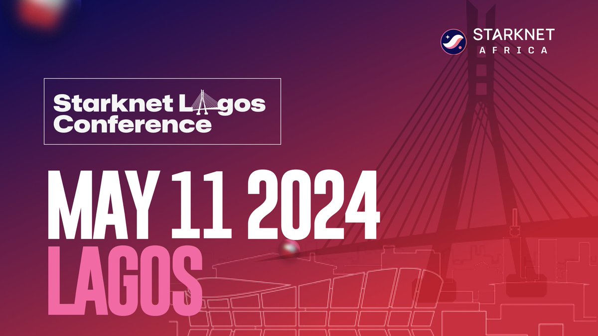 Thrilled to announce the first-ever <a href="/Starknet/">Starknet (BTCFi arc) 🥷</a> Conference in Africa—a key event aimed at bringing together enthusiasts, developers, and innovators from all over Africa.

Interested in diving into the Ethereum and Starknet ecosystems? Mark your calendar for May 11th.

More details