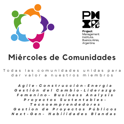 PMIBA_Arg's tweet photo. En el PMI BA todos los miércoles tenemos eventos de las Comunidades de Interés, donde nos reunimos para compartir ideas y escuchar a grandes oradores.

Consultas e informes dp@pmi.org.ar
#pmiba https://t.co/jeUtRyw5H2