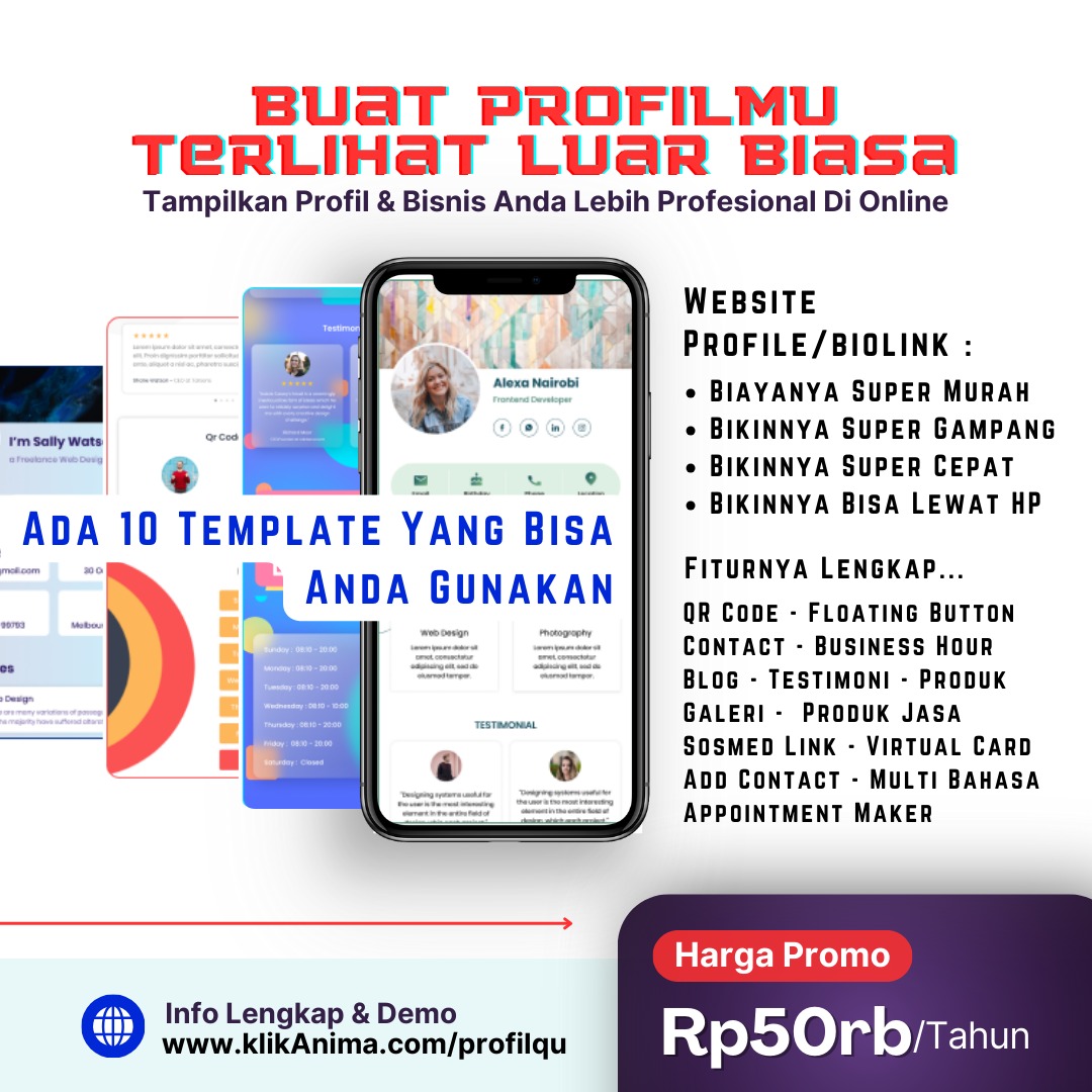Info lengkap silahkan kunjungi : klikanima.com/profilqu