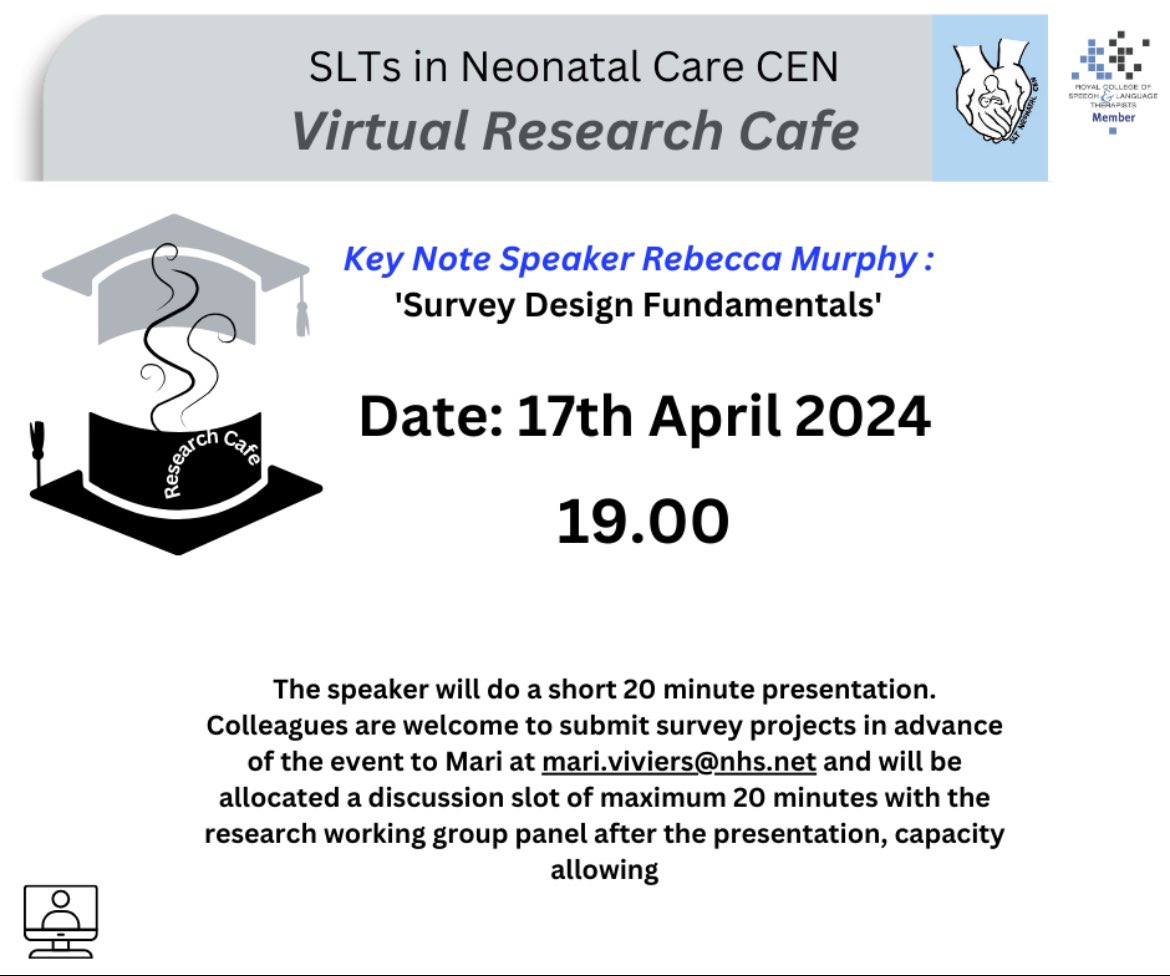 Research café for slt⬇️ ….hope to see you there @NeoSLTCEN @Rebecca_murph29 @sarahkedney @CELIAHARDING13