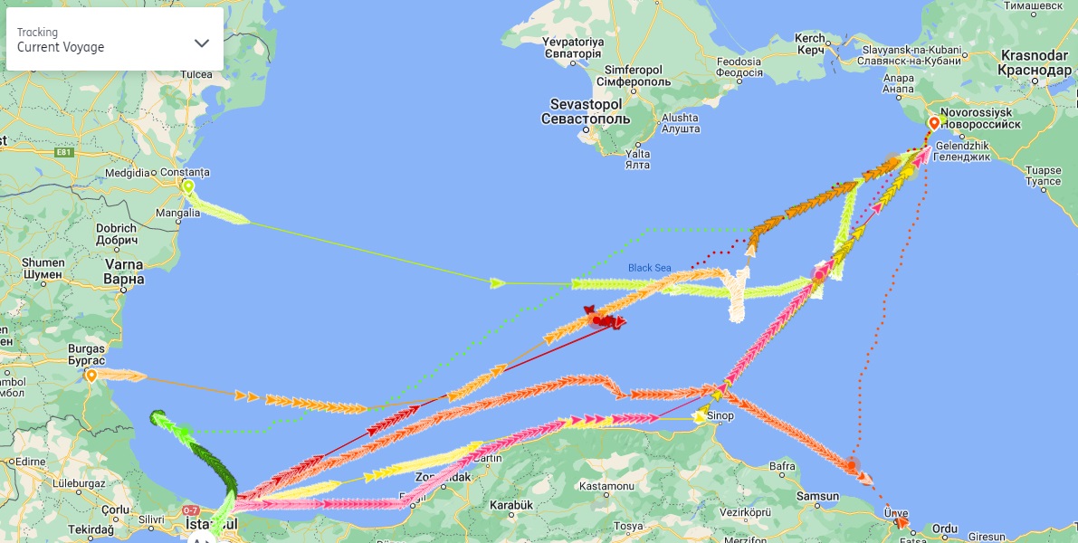 Black Sea is getting weird. Seeing some serious deviations in normal sailing patterns for vessels destined for Novorossiysk. The fear of a Ukrainian naval offensive is likely the cause 
lloydslist.com/LL1148573/Novo…
