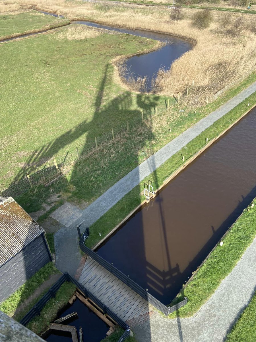 Love this shot of Horsey Windpump’s shadow taken by our Mill Assistant, Bob. Visitors can enjoy the great views from the top of the Windpump when we re-open this Saturday (23 March). 📷 Bob Fossey