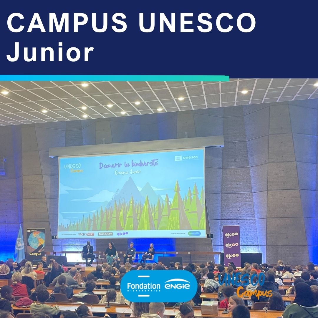 #Education #CampusUNESCO Junior 'Découvrir la biodiversité' 🌿pour 300 scolaires venus échanger avec des experts : comment protéger la #biodiversite @FauneAlfort @JaneGoodallFr @UNESCO_fr et découvrir 'Le Refuge d'Audrey' série d'animation de @FranceTV @ENGIEgroup