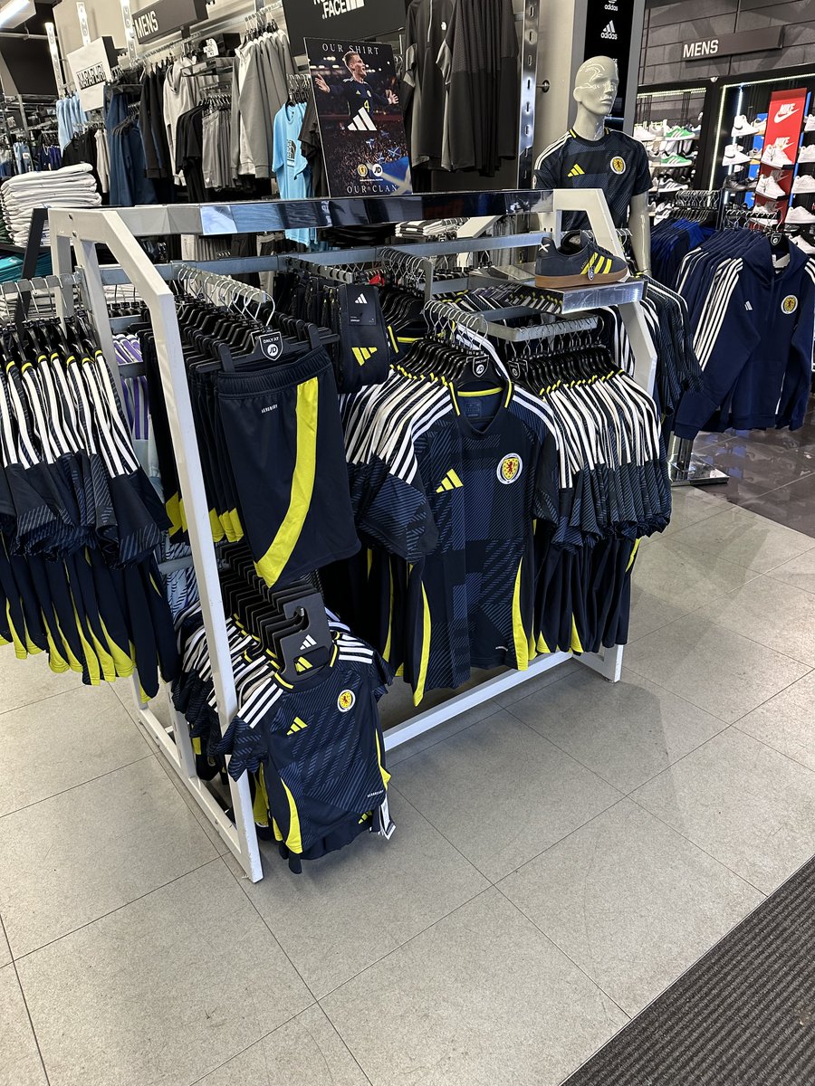 BurnsMall's tweet photo. ⚽ Get ready for the Euro's tournament with the New Scotland home and away kit available now from JD Sports 🏆 
#football #euros #scotlandkit #homeandaway #burnsmall https://t.co/I9LCaxrXNb