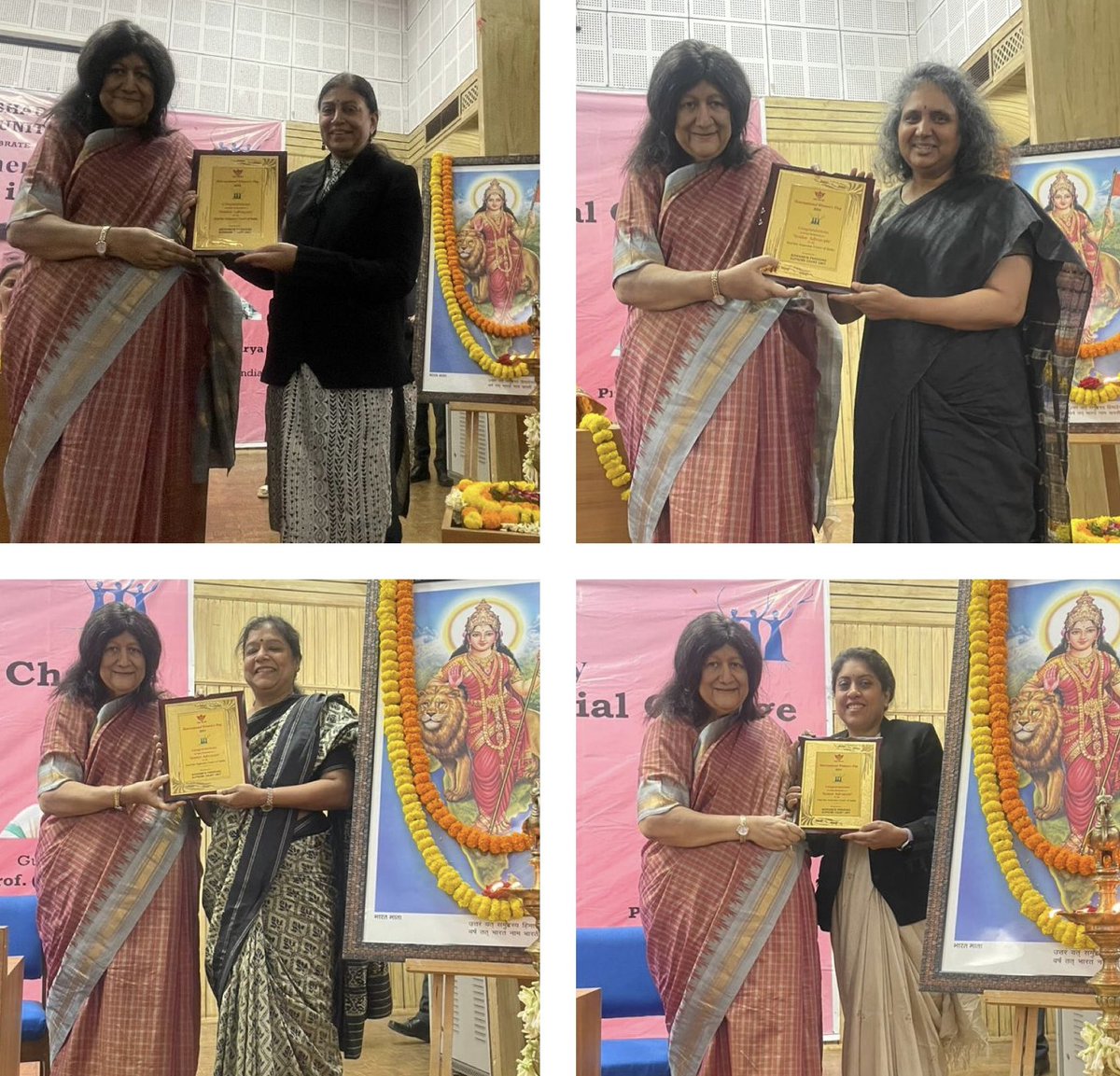 AdhivaktaP's tweet image. Newly designated women Senior Advocates in the Supreme Court of India being felicitated by the Chief Guest and the Guest of Honour on the occasion of International Women’s Day celebration organized by Adhivakta Parishad, Supreme Court Unit.
#ABAP