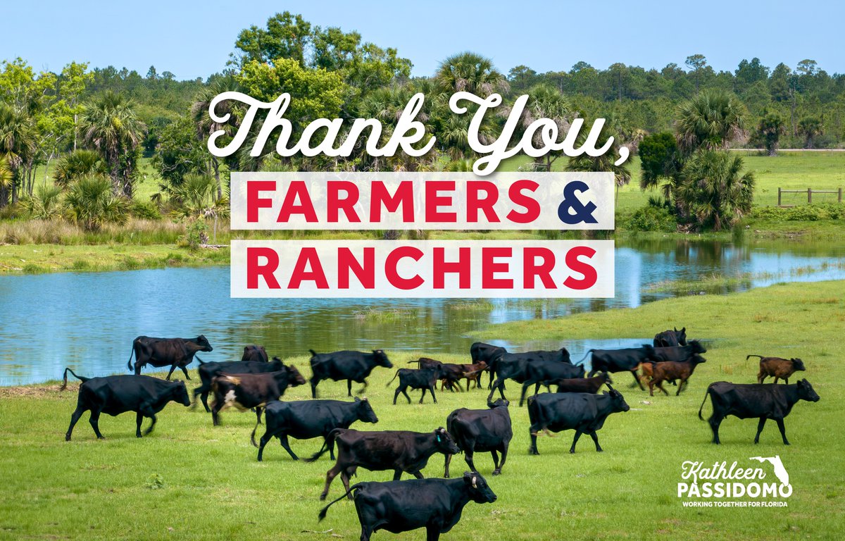 To the Florida farmers and ranchers who grow, harvest and distribute the food that feeds our families, we thank you. Florida agriculture is essential in providing fresh, wholesome food we depend on. #NationalAgDay