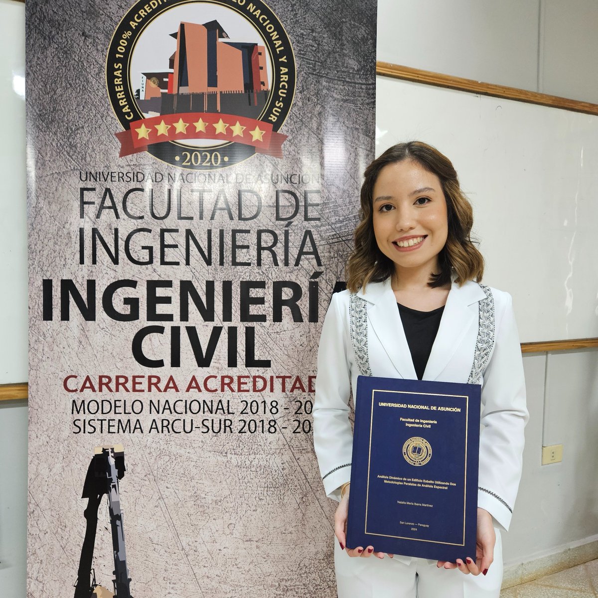 IngenieriaUNA's tweet photo. Presentó Trabajo Final de Grado denominado «Análisis dinámico de un edificio esbelto utilizando dos metodologías paralelas de análisis Espectral», como prueba final para egresar de la carrera de #IngenieríaCivil de la FIUNA🎓
Leer más https://t.co/8YOoGxRPZ5 🔗 #egresadafiuna https://t.co/iGbeECfIQ5