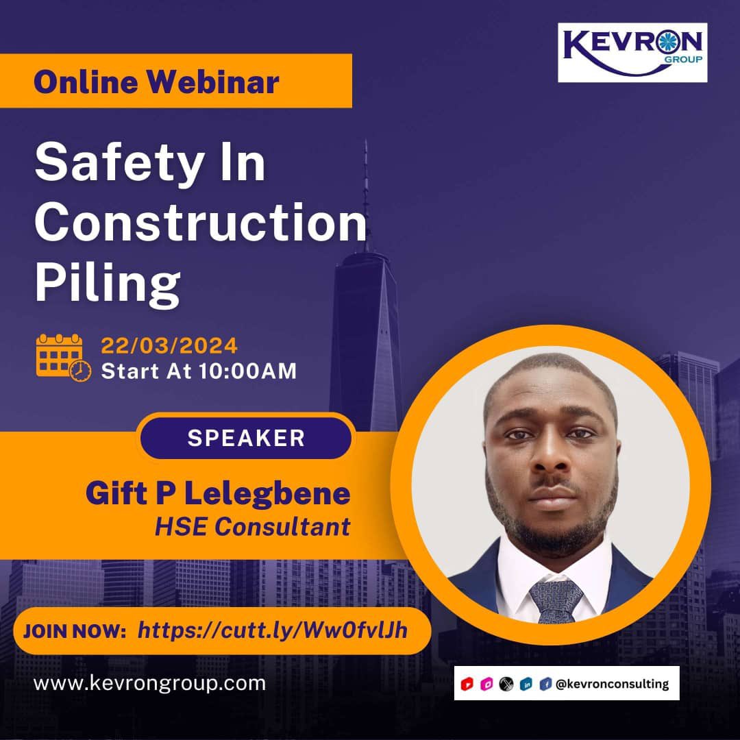 Don't miss out on this opportunity to enhance your knowledge and stay ahead in the industry! Register now at: cutt.ly/Ww0fvlJh #ConstructionSafety #Piling #Webinar #SafetyFirst #RiskAssessment #EmergencyResponse #PPE #ConstructionTraining