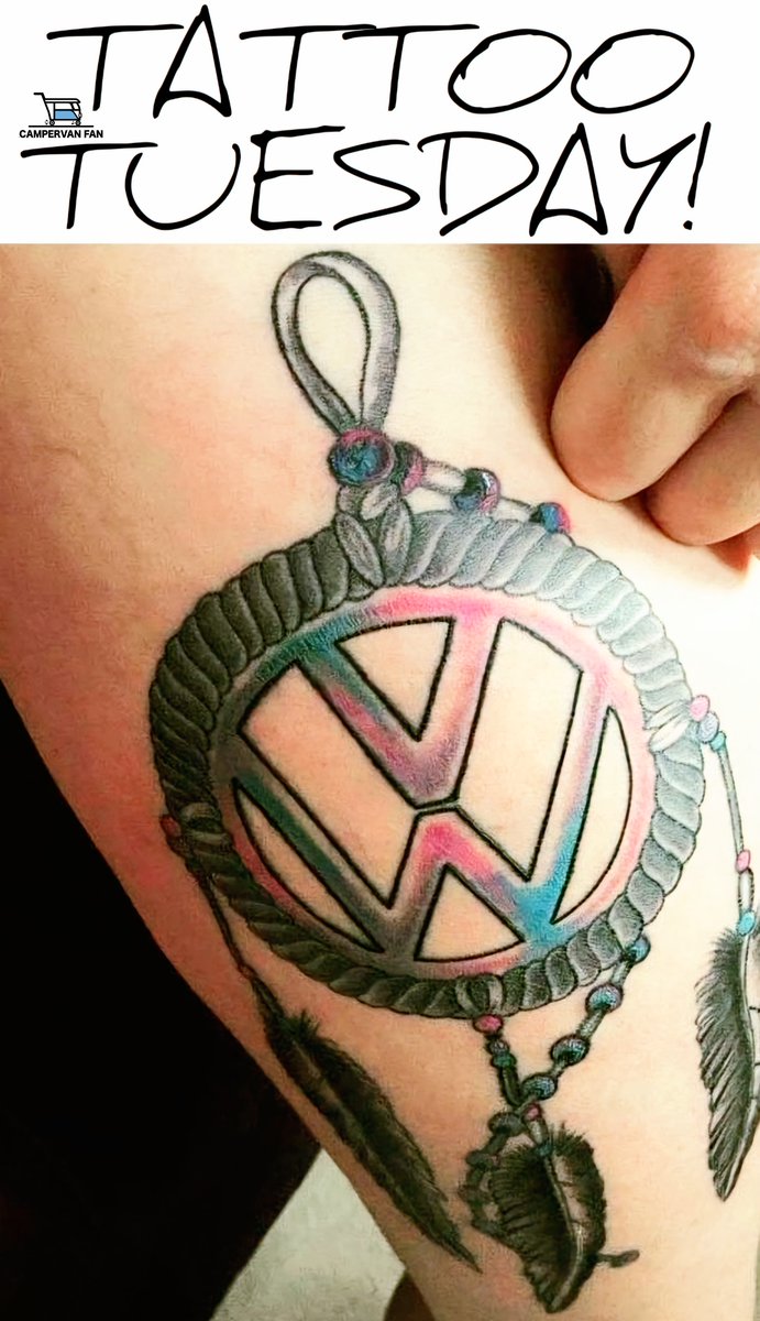 Dreaming in style on this #TattooTuesday with #CampervanFan Tina Hall! 😍🚌✨ #VWLife