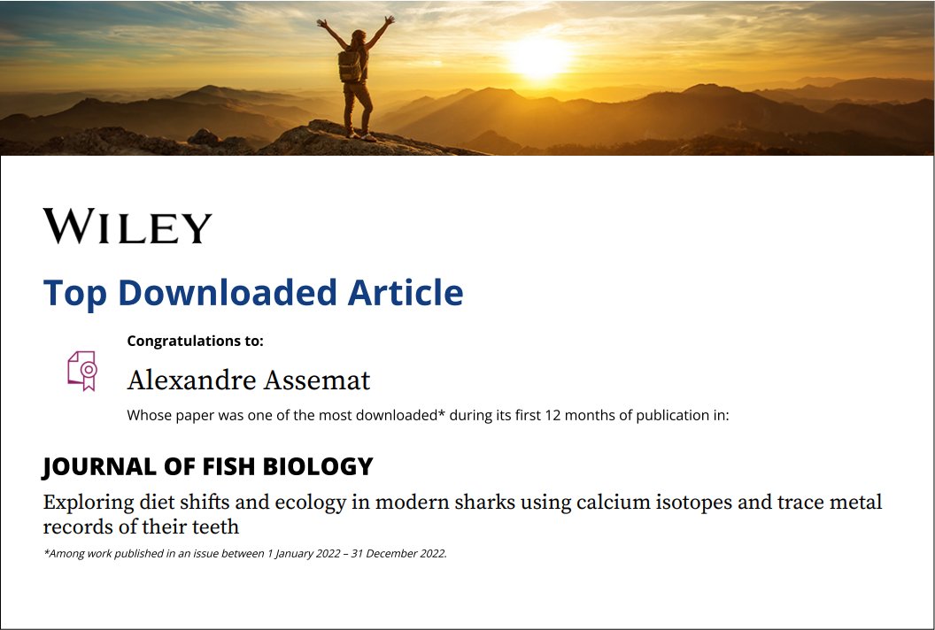 AssematAlex_Pal's tweet image. Happily suprised to be on the #TopDownloadedArticle of Journal of Fish Biology @TheFSBI #JFB 
@isemevol @PaleontoM