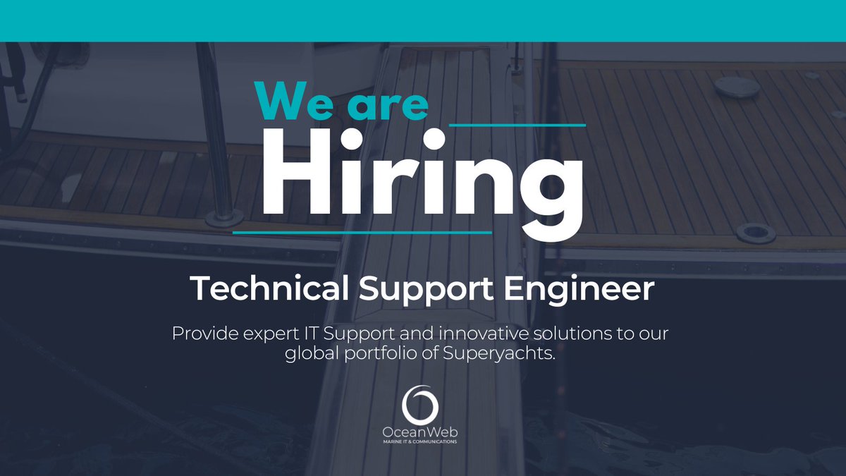 Due to continued company expansion, we're seeking an additional Technical Support Engineer to join our OceanWeb team. Are you a dynamic technical problem solver looking for a career in IT with a difference? Read the full job description below!

oceanweb.com/join-the-team-…
#itrole
