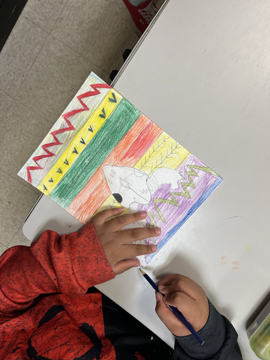 4th Grade is exploring patterns, overlapping, and Georgia O’Keeffe for #WomensHistoryMonth2024