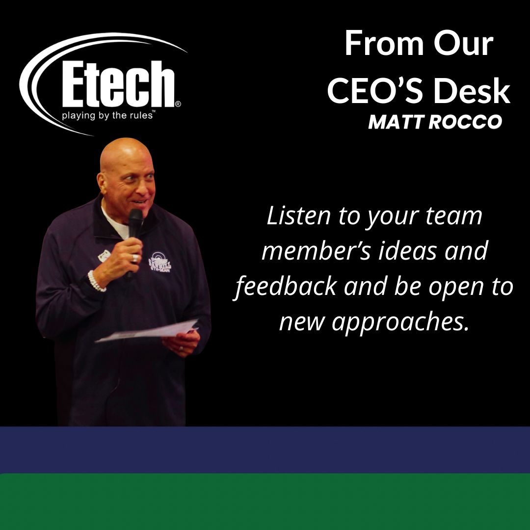 #MondaySpecial A special note from our CEO's Desk - Matt Rocco . #WeAreEtech #EtechLeaders #LeadershipMatters #PeopleFirstCulture #LeadershipCulture #ServantLeadership