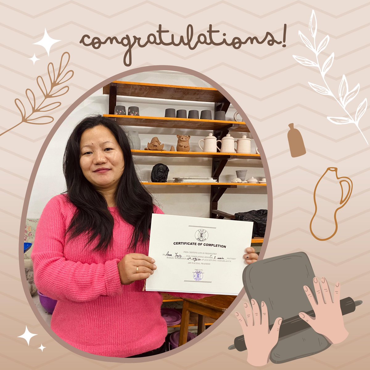 3103studio's tweet photo. A huge congratulations to our students for completing the 8 sessions successfully💐 We hope this marks the start of a beautiful and never ending creative journey. Thank you for choosing us to be a part of it- we are immensely grateful!
#wheelpotteryworkshop https://t.co/vctbaqKqTs