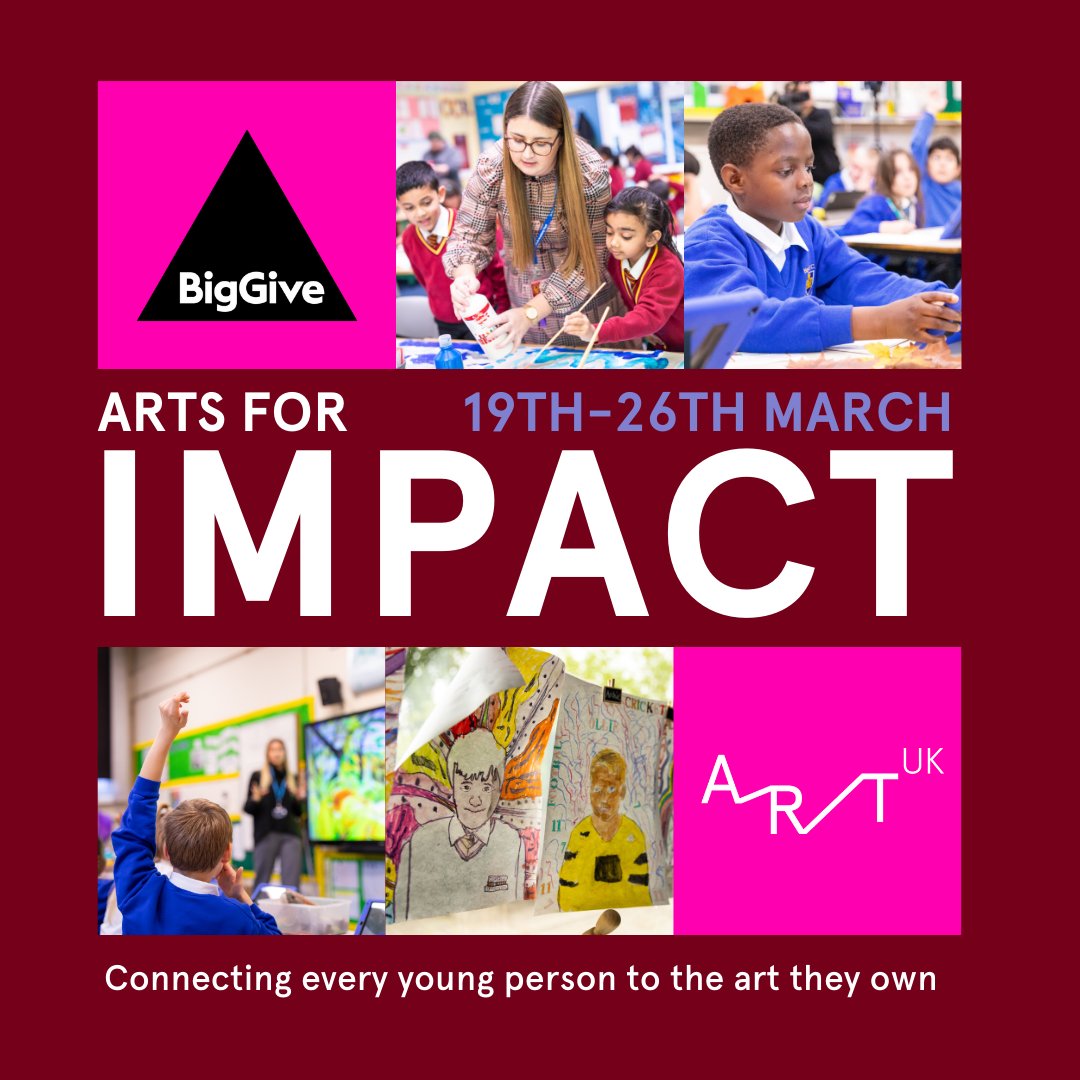 Donate to @artukdotorg's @BigGive campaign – and have your gift DOUBLED! thanks to @StokeCreates You can help connect every young person to the art they own, by donating between 19th and 26th March 👉 donate.biggive.org/campaign/a0569…