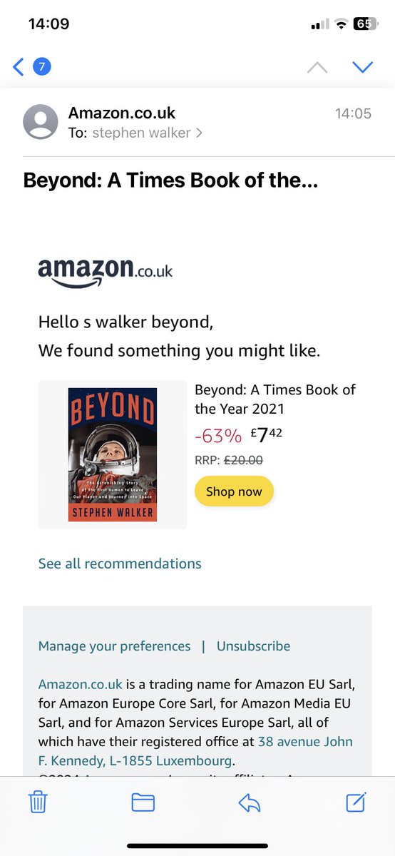 Algorithm madness. Just received this notification from Amazon recommending my own book. Hmmm. Should I read it???