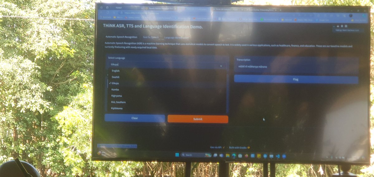 _stevew's tweet image. Automatic Speech Recognition using our model for Swahili, Kikuyu, Kisii, Kamba, Giriama.
#THiNK #THiNKiT #CommunityPoweredTech #Botathon #CoP #KenyanAI #AfricanAI
