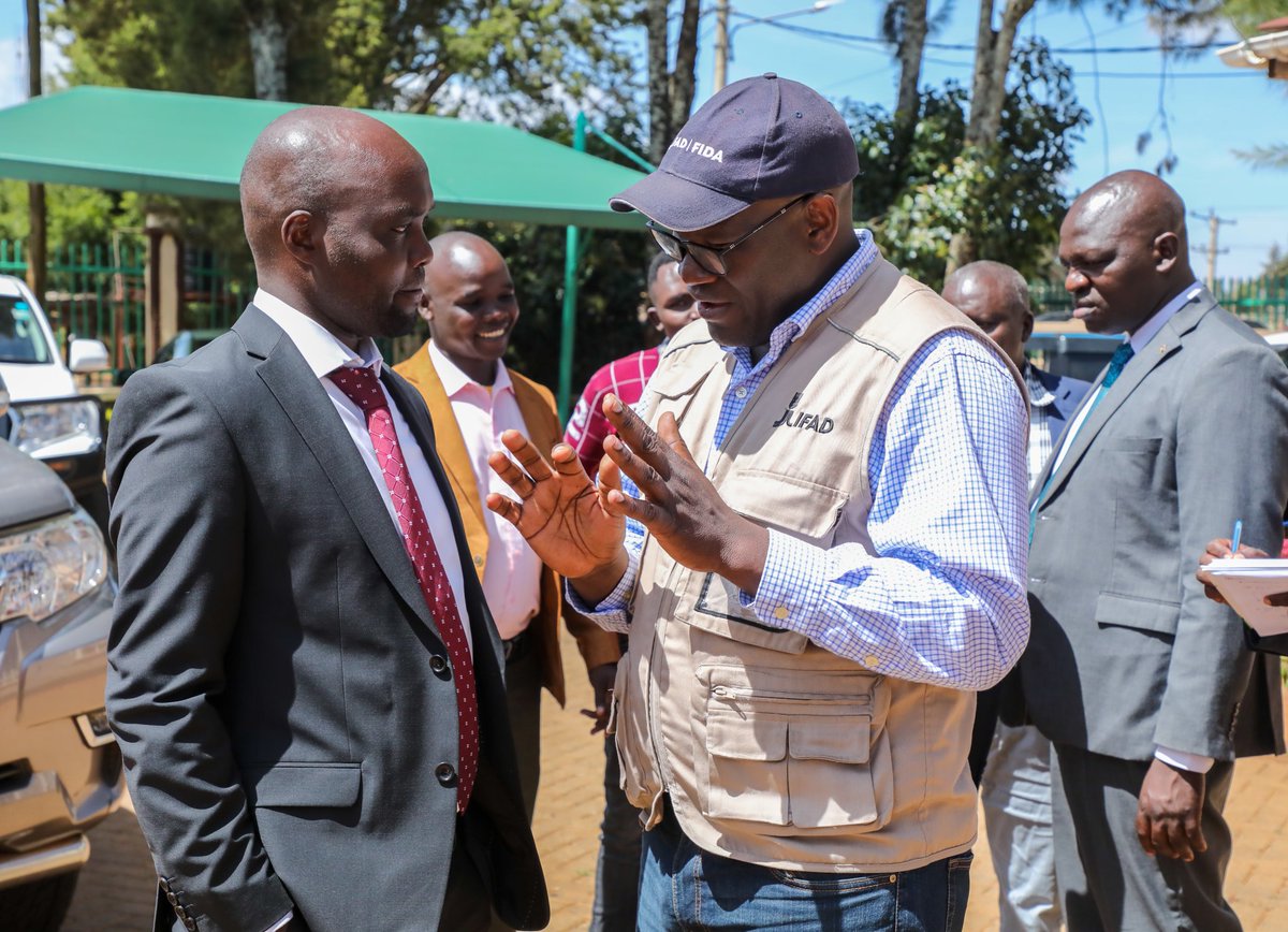rotichwisley's tweet photo. Our partners, The International Fund for Agricultural Development (IFAD), has injected Sh28.5 million to the livestock production value chain.

The project to which is being implemented under the Livestock Commercialization Programme (Kelcop) will see the following projects done:

1. Iten slaughter house will have a new face and its services automated at a cost of Sh6.5 million.

2. Improvement of Kipcheptem sale yard in Soy North ward at a cost of Sh13 million.

3. The sinking and solarisation of Kapseret borehole in Cherangany-Chebororwa Ward at Sh9 million. 

The program, whose aim is to increase household earnings through livestock production, will run for six years in Cherangany-Chebororwa, Tambach, Soy North, and Sambirir Wards..

A team from IFAD and Kelcop led by Mr. Ronald Ajengo today visited the county for  assessment of the projects whose works will commence in a fortnight.

#KaziKwaMpango 
#GavanaWaRaia