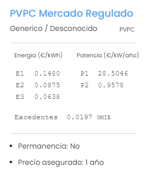 Zonox_es's tweet photo. Actualmente, la tarifa PVPC es muy interesante, salvo para los que tenemos autoconsumo solar. Por favor, comprueba a cuanto te han pagado esos 264,26 kWh en febrero. El precio pvpc medio de los excedentes en los últimos 30 dias es 0,0197 €/kWh, y tan solo 0.006 € en horario solar. 

Por este motivo no la estamos recomendando para suministros con fotovoltaica. Es preferible una tarifa indexada con precio de excedentes fijos.