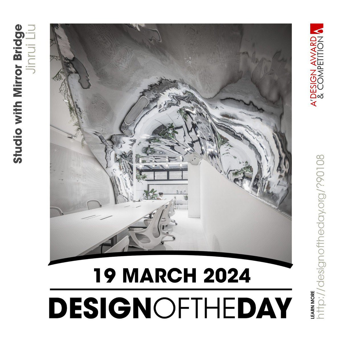 Congrats to Jinrui Liu, the creator behind the Design of the Day of 19 March 2024 - Studio with Mirror Bridge. Check out this great work now. We are currently featuring it at designoftheday.org/?90108 #adesignaward #adesigncompetition #interiordesign #mirror