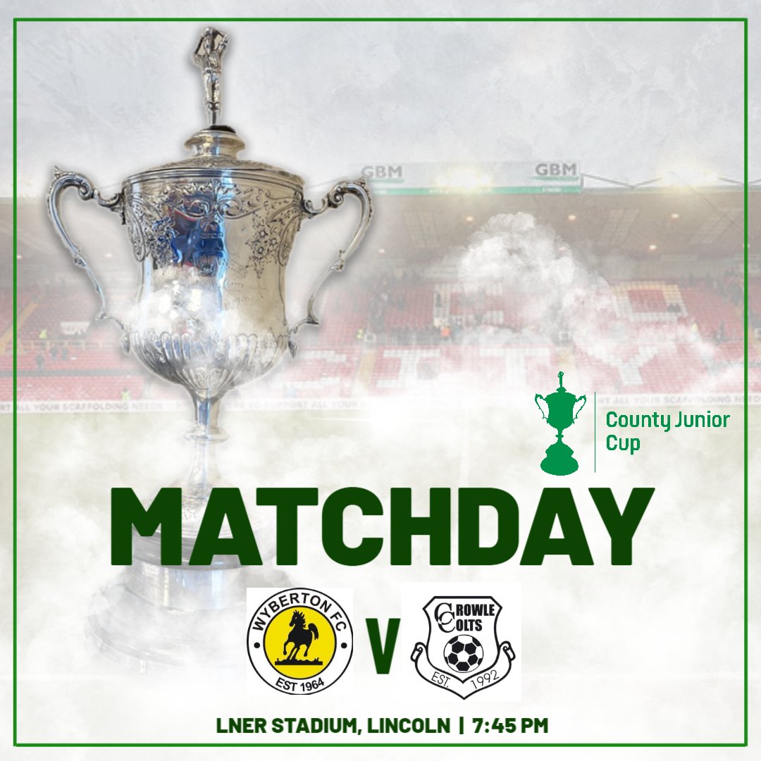 LincolnshireFA's tweet photo. Two titans prepare for a cup final clash, but who will prevail in the Battle on the Bank? 📖

It's County Junior Cup Final day 🏆 

@WybertonFC 🆚 @CrowleColtsFC  
🏟 LNER Stadium, Lincoln
⏰ 7:45pm
🎟 https://t.co/fpZ1zwgSSS https://t.co/1m5cC4BkHW
