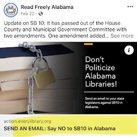 BREAKING: “The Prattville Putsch: ALA's Praxis of its Policies”

safelibraries.blogspot.com/2024/03/the-pr…

Including #authors @EllenHopkinsLit @ConceptualJames.

@PrattvilleALgov @ALALibrary @readfreelyAL @CleanUpAlabama 

#SafeLibrariesSays #alpolitics #parenting #moms #dads #tlchat