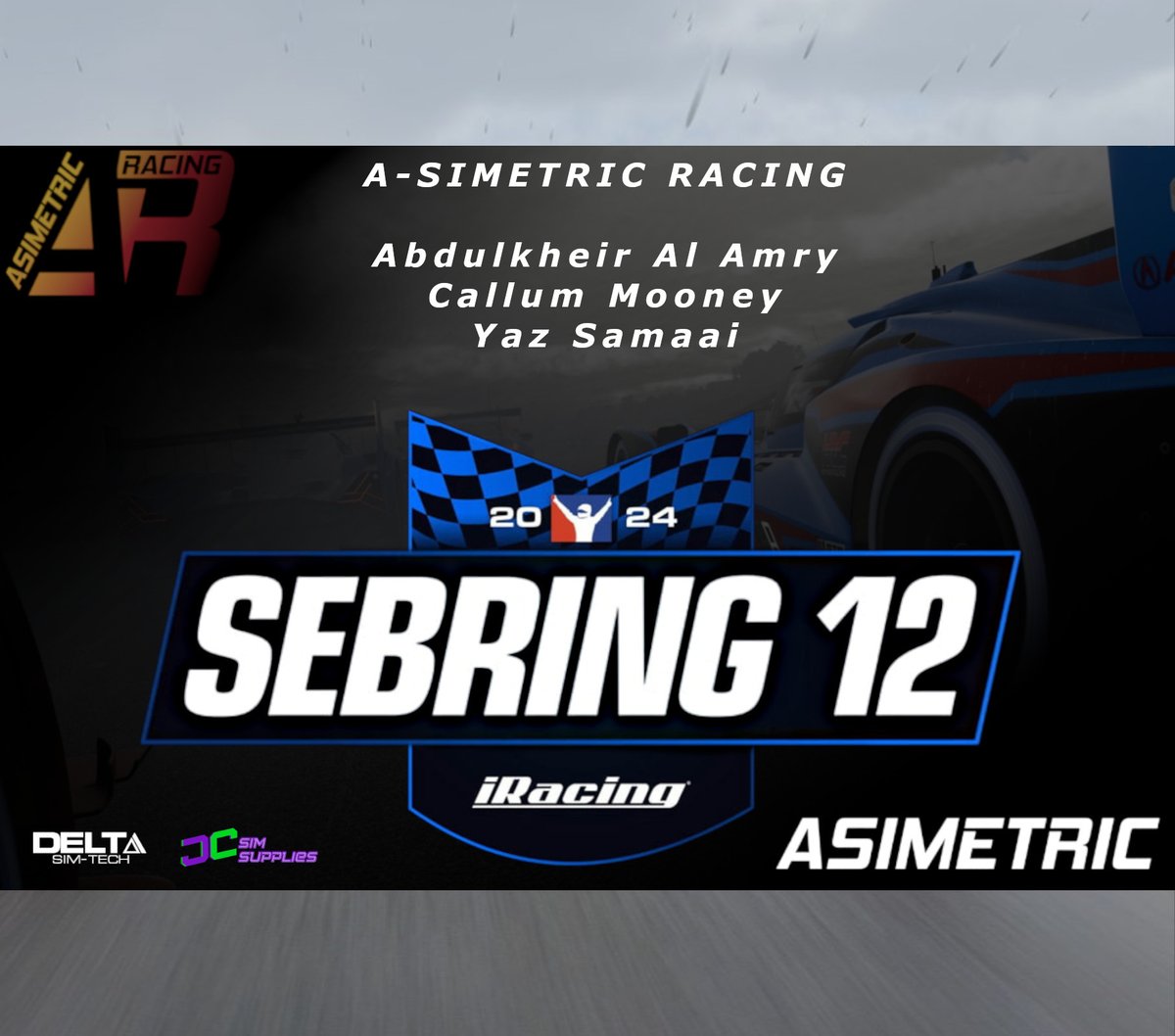 AsimetricRacing's tweet image. Armed with a formidable lineup of drivers across multiple teams, Asimetric Racing stands ready to embrace the weather challenges. Presenting A-Simetric, Asimetric P1, Asimetric Delta and 
Asimetric Starter Pack. See you on track this weekend!
Full Article:
asimetricracing.com/news/asimetric…