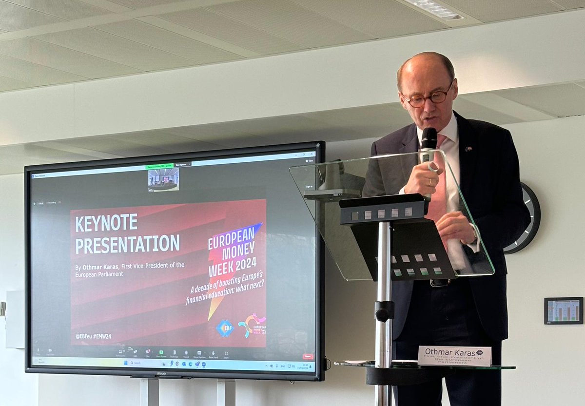 'We must ensure that every young adult has a basic understanding of financial education, while financial literacy moves at the core of schools. The lack of financial education impacts broader segments of the society, including the political ecosystems', @othmar_karas added #EMW24