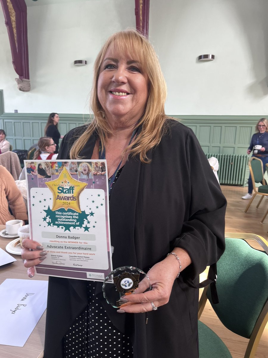 This is Donna - She has just won the Advocate Extraordinaire Award for her work supporting Care Experienced young people - just wonderful #WorldSocialWorkDay2024