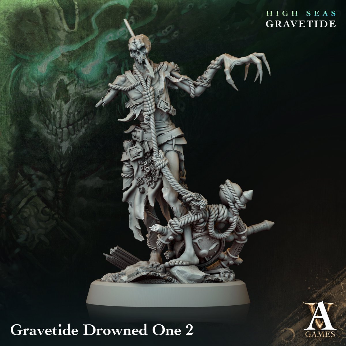 archvillaingame's tweet image. These slow-moving walking corpses are constantly dripping seawater and dragging pieces of chains or ropes tied to broken ship parts.
💀Αre you ready to encounter the fearsome Gravetide Drowned One in your fantasy adventures? 
#Αchvillaingames #3dprintedmini #stl #5ednd