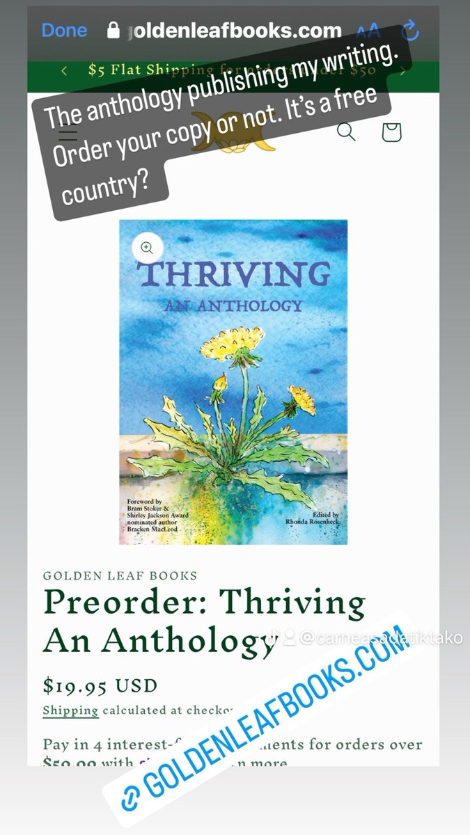 Buy a copy of this anthology. My first published piece of writing will appear here. It’s a creative non-fiction piece.