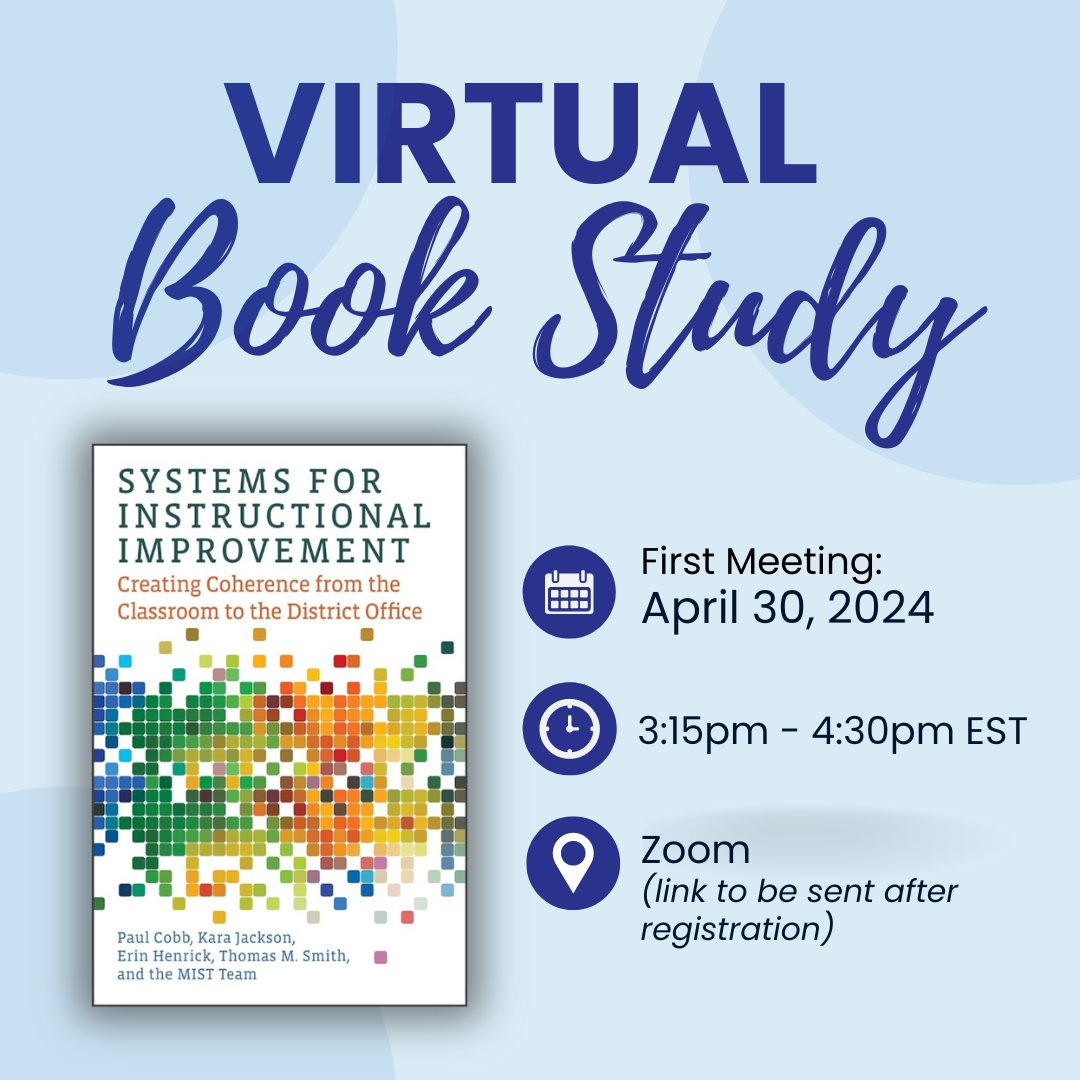 Starting on Tuesday, 4/30 at 3:15 PM ET, @Partnersfor_EL will be hosting an 8-part virtual book study on SYSTEMS FOR INSTRUCTIONAL IMPROVEMENT. Learn more and sign up here: bit.ly/48RUnKK