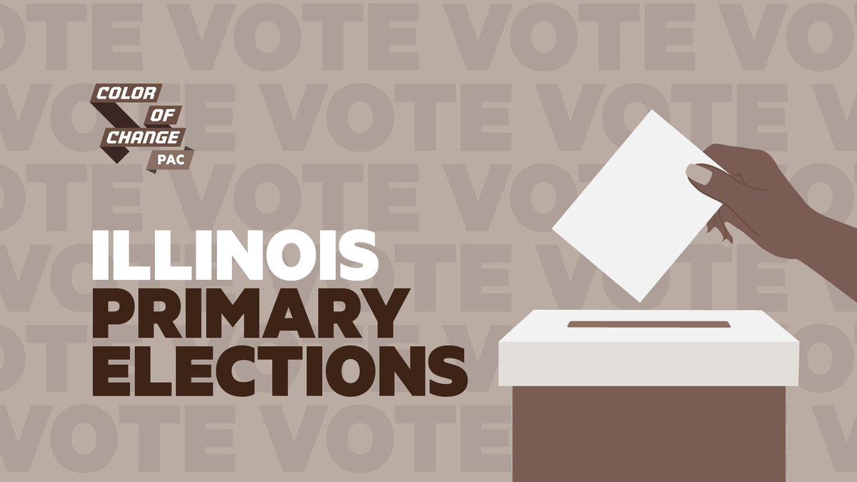 ILLINOIS: It's #ElectionDay! 🗣️ Vote in the primaries today! Several important elections are on the ballot, including the Cook County State's Attorney race. Voting lets us choose who represents us & what issues they fight for. Let's show everyone the power of #VotingWhileBlack!