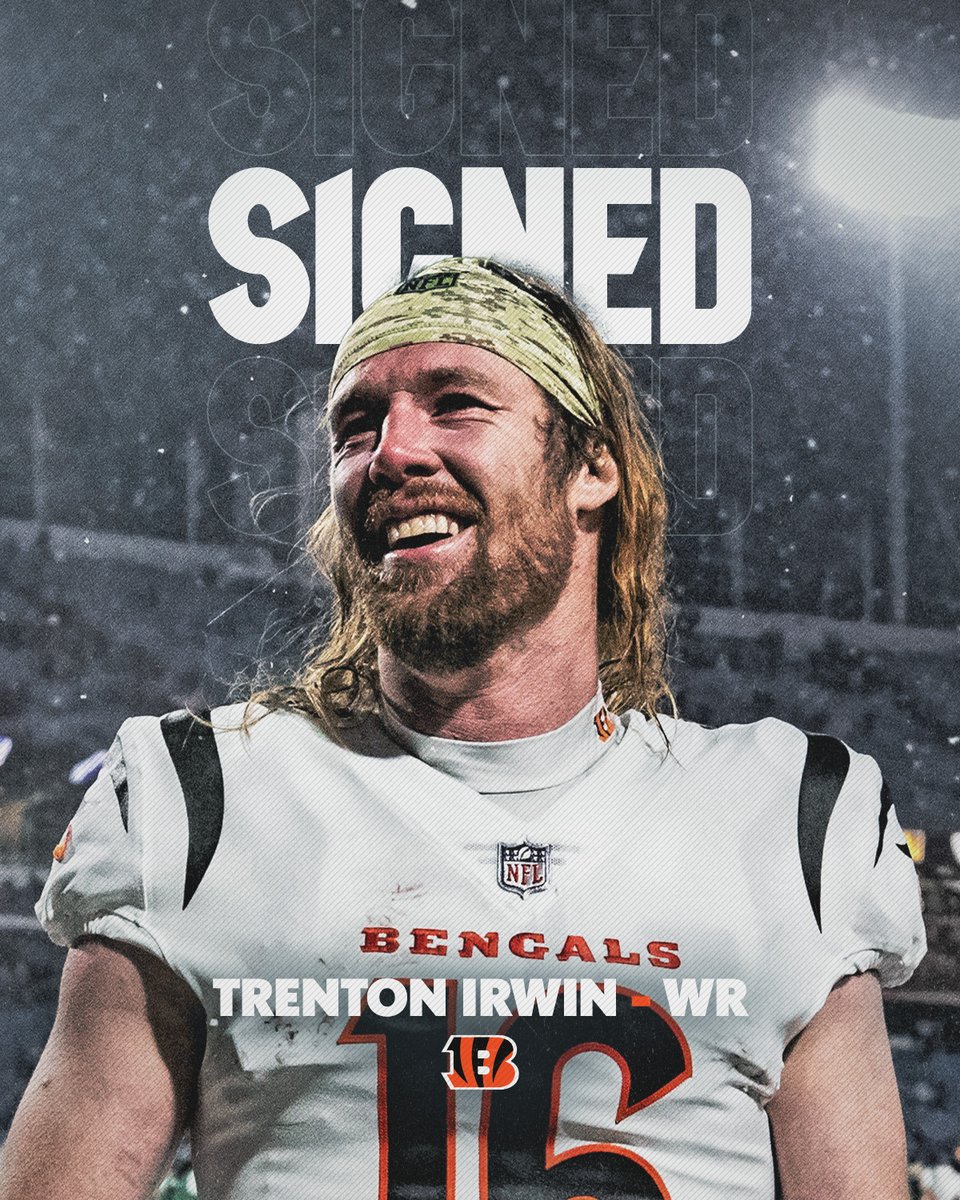 He's coming back to The Jungle. We have re-signed unrestricted free agent WR Trenton Irwin to a one-year contract extension
