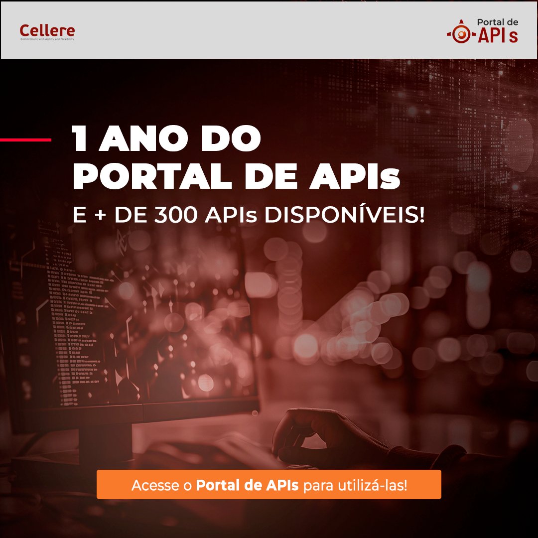 Cellereit's tweet photo. 🎉 Neste mês, celebramos a marca de um ano do Portal de APIs! Agradecemos a todos os usuários pela parceria e confiança! Já são mais de 300 APIs prontas disponíveis, com diversas aplicações. Confira o nosso portfólio: https://t.co/czScBDogKe. 

#API #KYC #DadosPúblicos https://t.co/CQ4h1hxiqm