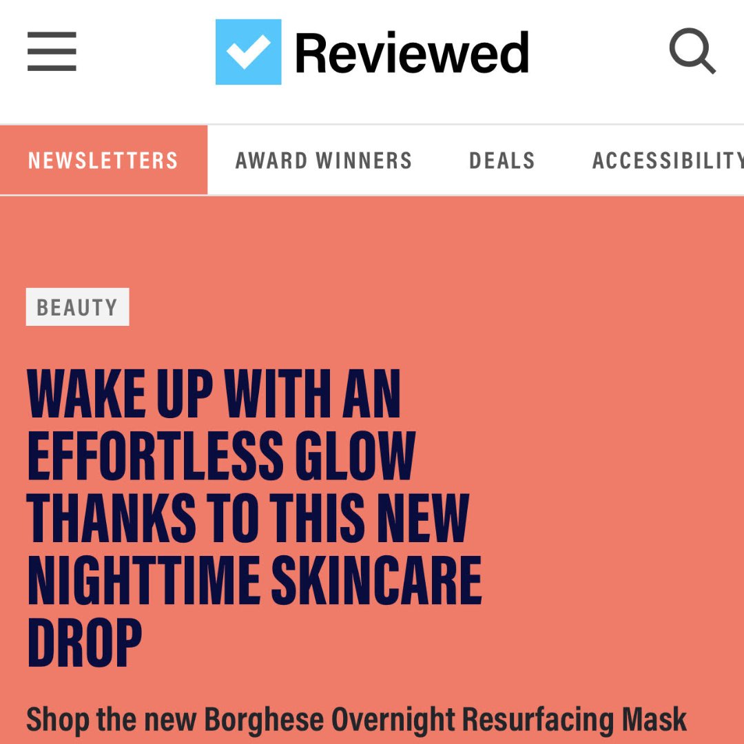 Borghese's new Overnight Resurfacing Mask with AHA + BHA was recently featured on USA Today and they are loving it! 😍 

Add waking up with an effortless glow to your to-do list and grab the Overnight Resurfacing Mask here: bit.ly/4bR7sXq
