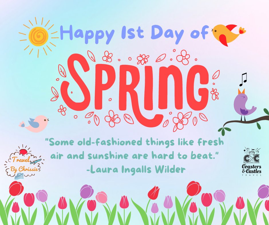 Happy 1st day of Spring!

Chrissie@TravelByChrissie.com or TravelByChrissie@gmail.com

#TravelByChrissie #TakeTheTrip #CertifiedAccessibleTravelAdvocate #BucketListTravel #AdventureIsOutThere #HireATravelAgent #Vacation #TravelAgent #BookTheTrip #TravelTheWorld...