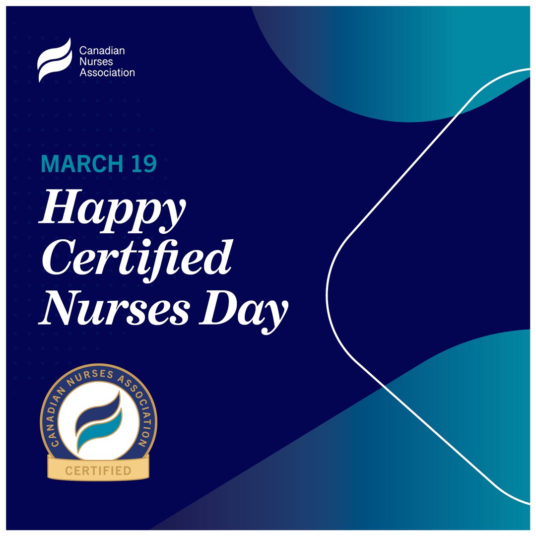 Happy #CertifiedNursesDay! Today, we celebrate the hard work and dedication of certified nurses! Did you know that CNA membership includes discounts on certification programs? cna-aiic.ca/certificationp… #CNA2024 #CertifiedNurse #InternationalCertifiedNursesDay