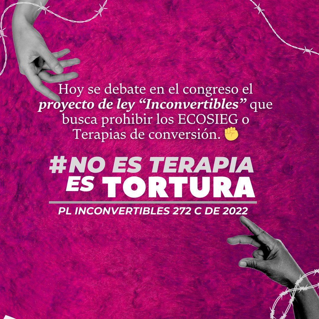 Caribeafirmativ's tweet photo. Acompañamos a nuestra bancada Arcoíris y a la iniciativa de la sociedad civil que hoy se discute en el Congreso. Con este proyecto de ley exigimos al Estado colombiano que ponga un alto a las torturas ¡DETENGAN YA LAS TERAPIAS DE CONVERSIÓN!.
SOMOS INCONVERTIBLES ✊ #NadaQueCurar https://t.co/uUIRnHbEmx