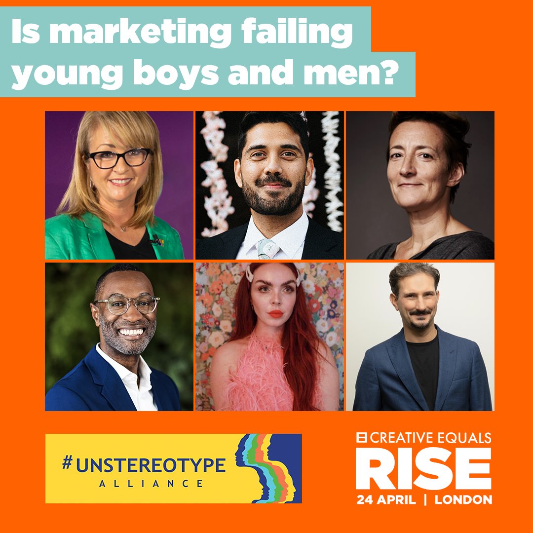 Is marketing failing men and boys ? Join the Unstereotype Alliance at @CreativeEquals' RISE 2024 to find out why promoting healthy masculinities in ad content is so critical & how we can all create new narratives. 🗓️ 24 April 2024 📍 London, UK 🎟️ creativeequals.org/rise