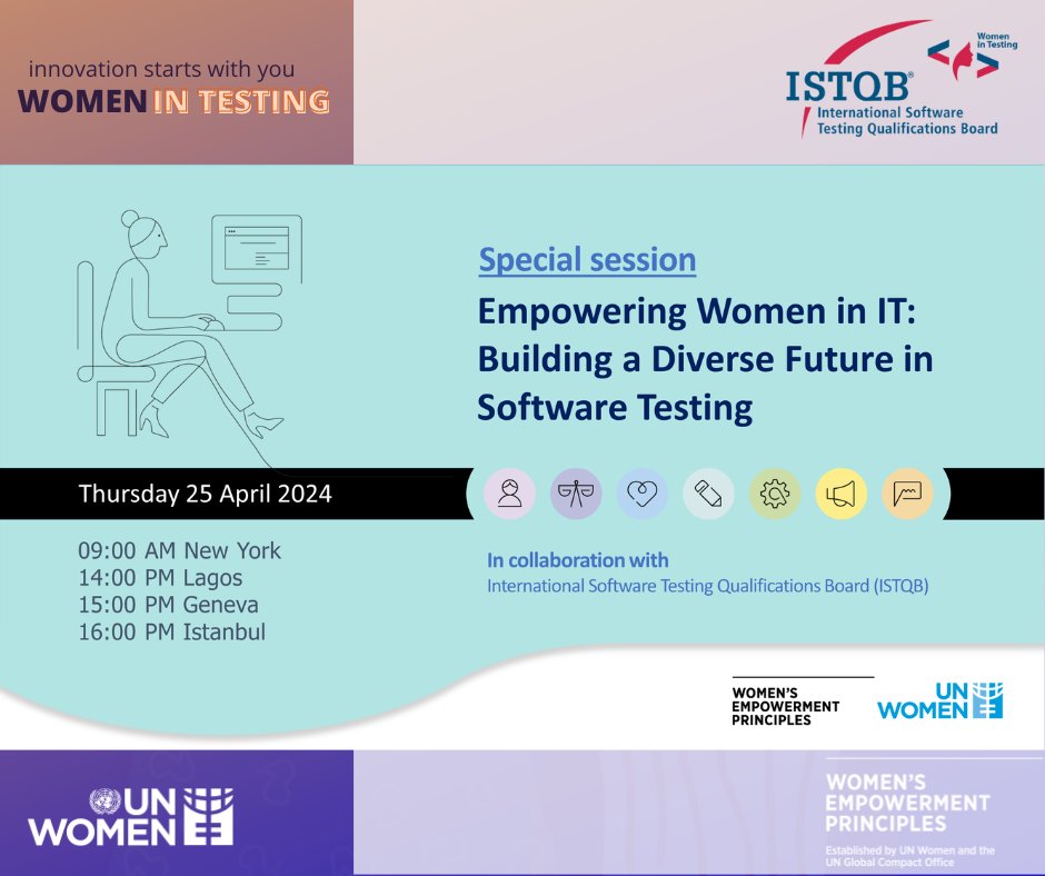 Empowering Women in IT: Building a Diverse Future in Software Testing ISTQB® celebrates International Girls in ICT Day 2024 with an online webinar in collaboration with UN Women to explore careers in software testing for the global WEPs community. Join us: bit.ly/43nSzb7