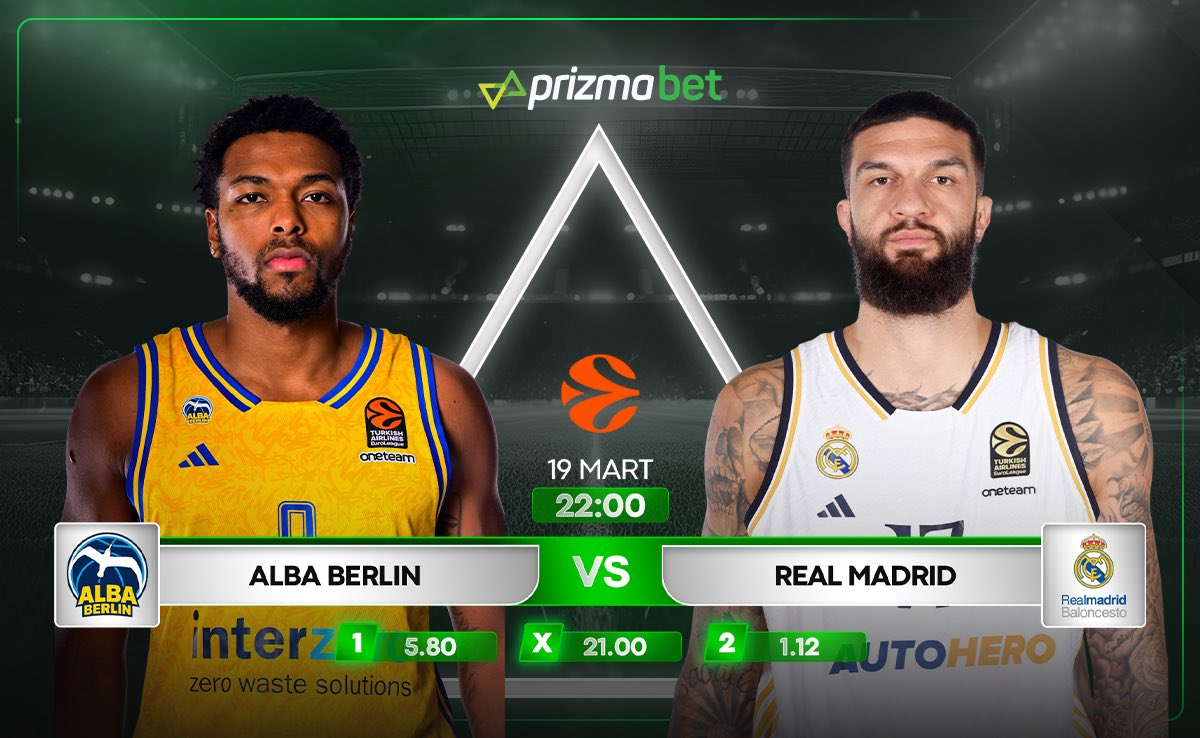 🍀Real Madrid ile Alba Berlin karşı karşıya  geliyor !

🏀Euro League  heyecanı zengin bahis marketleri ve avantajlı promosyonları ile Prizmabet'te yaşanır !

👇 prizmabet519.com