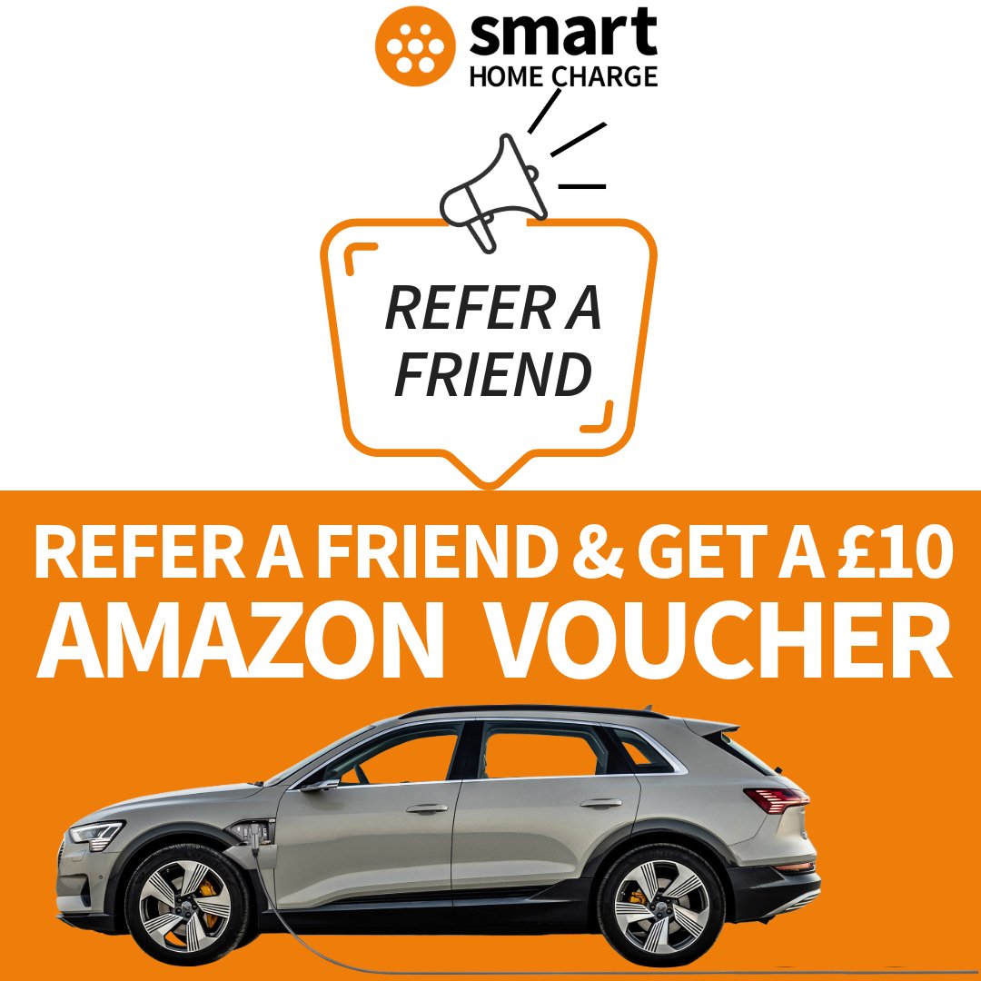 Did you know we offer a referral scheme? After your installation, you'll get a unique link to share with friends. After their install, you'll receive an Amazon voucher! Plus, you can get one for each successful referral! 🔌 #referralscheme #amazonvoucher #evchargerinstallation