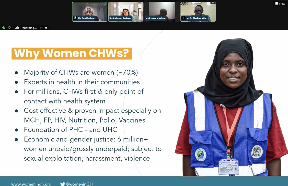 @join_chic @annvkeeling @shabnumsarfraz @UN_CSW @UNWomenWatch @WGHPakistan @NGO_CSW_NY Why #WomenCHWs? '70% of #CHWs are women and they play a vital role in delivering #HealthForAll, yet over 6 million are either unpaid or underpaid, lacking career progression opportunities' @annvkeeling presenting the upcoming #WomenInGH report on women CHWs #GenderEqualCHWs