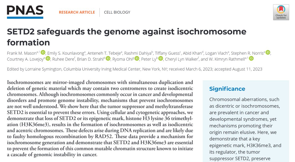 I’m proud to have studied #KidneyCancer in my career. A recent discovery (with Frank Mason @VUMCDiscoveries) shows a new way to think about genomic instability in cancer, due to mutation in SETD2. #KidneyCancerAwarenessMonth go.nih.gov/AXyMSh3