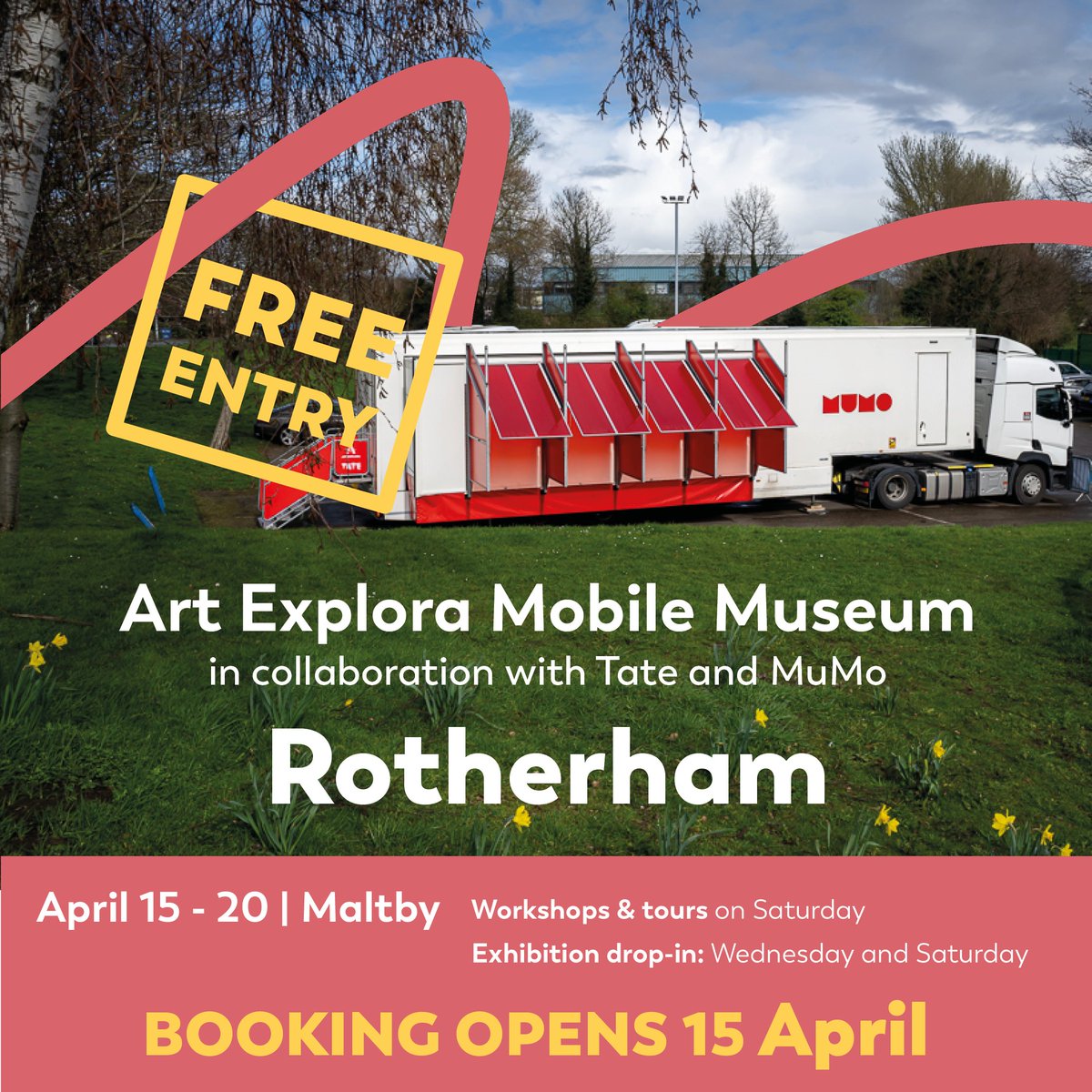 The Art Explora Mobile Museum is on the road to Rotherham! We are excited to announce the Art Explora Mobile Museum will be visiting ROTHERHAM in April 🖼 📆 15 - 20 April 📍Maltby (address TBA) Join us for FREE exhibition tours and workshops, check back in for booking details.