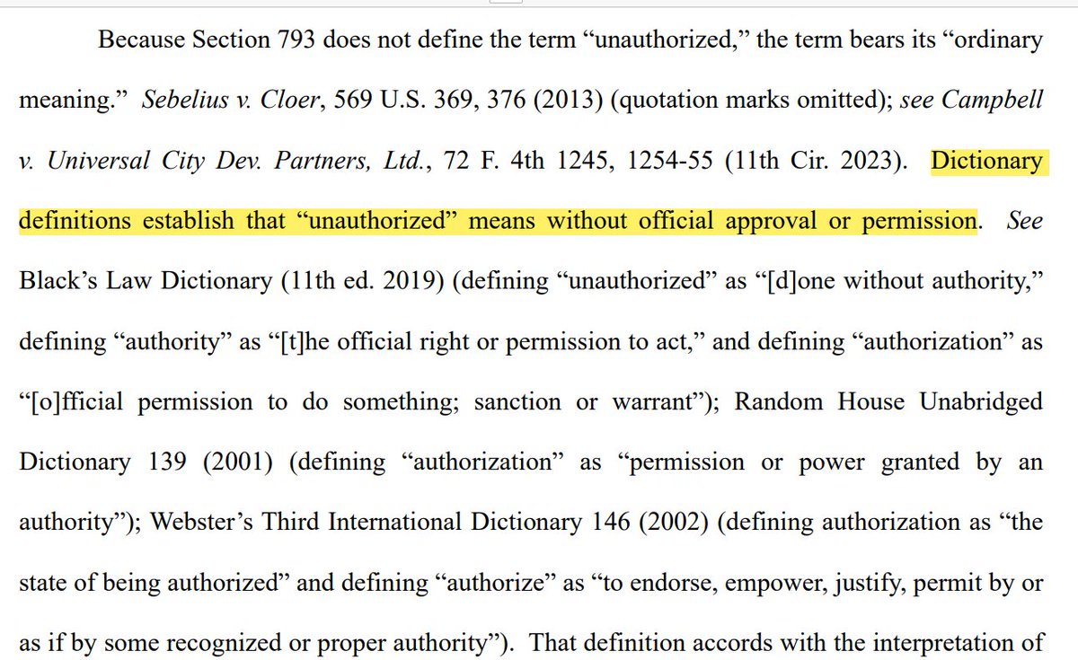 Reviewing my notes from last week's classified docs hearing to try to explain Judge Cannon's jury instruction motion filed yesterday. Cannon repeatedly asked DOJ to identify the official, individual responsible for 'authorizing' retention of national defense info. She drilled…