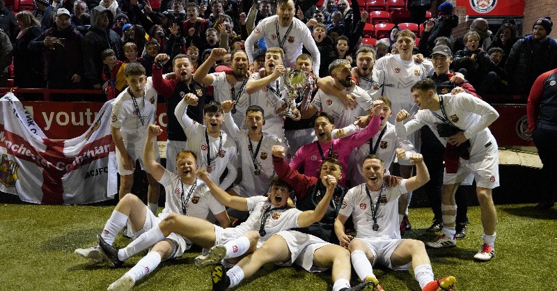 Manchester_FA's tweet photo. A selection of photos from the Saturday Amateur Cup Final between @MCRCORINTHIANS and @DeLaSalleReds are now available to view on our Facebook page 🏆 

Chris Dyson 📸

#MFACountyCup