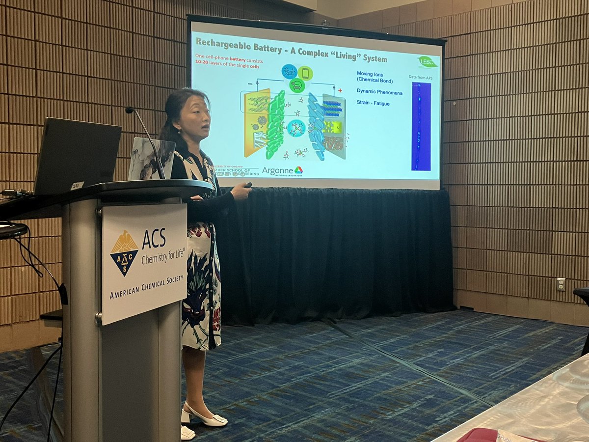 Today #ACSSpring2024 celebrates the accomplishments of @YingShirleyMeng @LESC_Public with an @ACS_ENFL award session on electrochemical energy storage. Congratulations, Shirley!